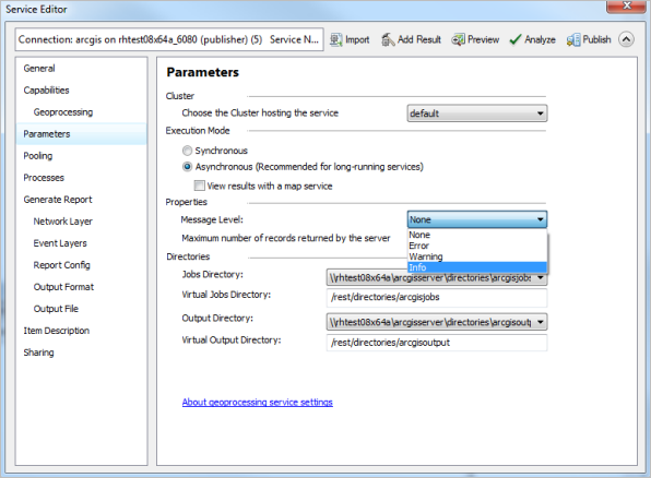 Changing the message level Changing the message level