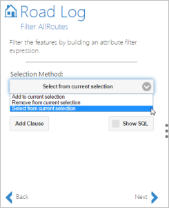 Attribute selection options Attribute selection options